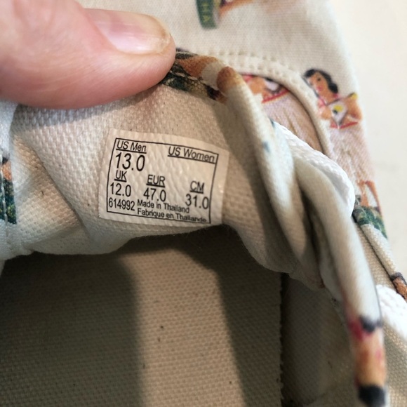 Vans Hula Girl sneakers. Size 13. Off white shoes with dancing hula girls  luau - Picture 6 of 10